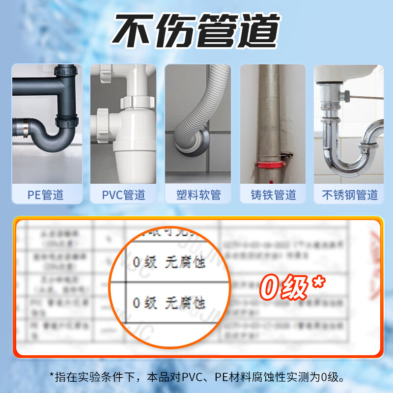 洁丽匠管道疏通啫喱强力溶解毛发油污不伤管道厨房下水道疏通剂 1kg*1瓶