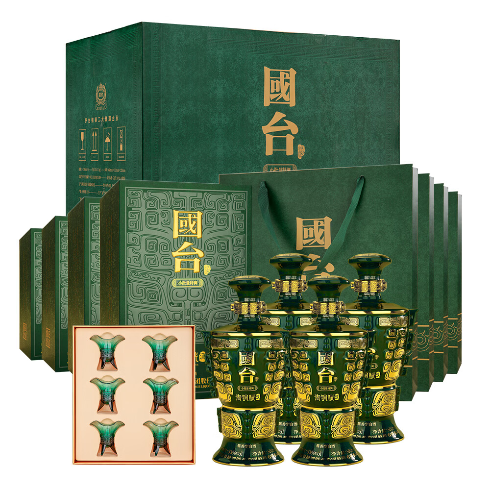 国台 十朝青铜器系列 青铜觥 汉 53度 酱香型白酒 小批量特调陶瓷瓶身 53度 500mL 1瓶 单瓶送礼品袋