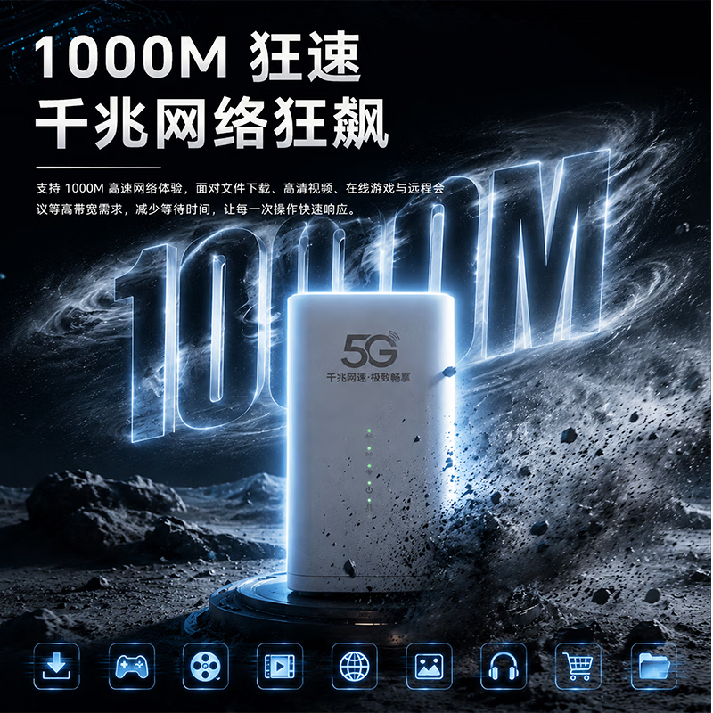 智创当下5g随身wifi移动无线cpe路由器大流量2026新款全国通用便携车载宿舍家用办公直播电竞网络宽带 【高通骁龙X55芯片】真5G可插卡CPE路由器