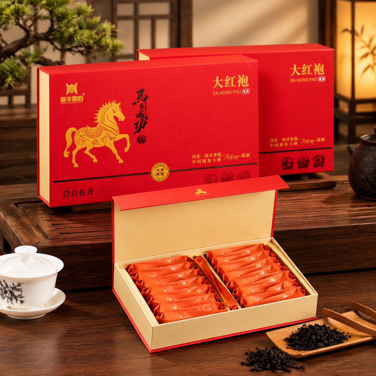 签茶院茶湾武夷岩茶大红袍乌龙茶礼盒装送礼岩茶礼盒送礼  福建安溪大红袍150g（5g*30泡）*2盒