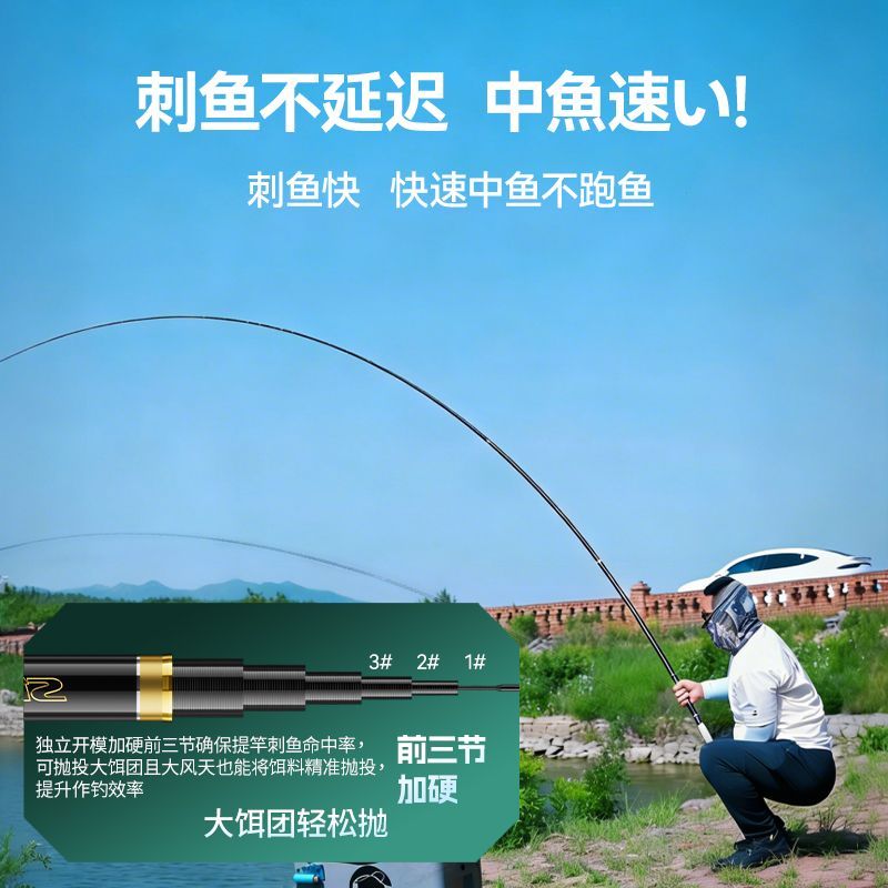 达瓦菱然X1轻量大物杆鲢鳙竿日本进口碳素鱼竿手杆超轻超硬青草巨物竿鱼杆 8.1m 【巨物版 强韧腰力 性能怪兽】 6H19调