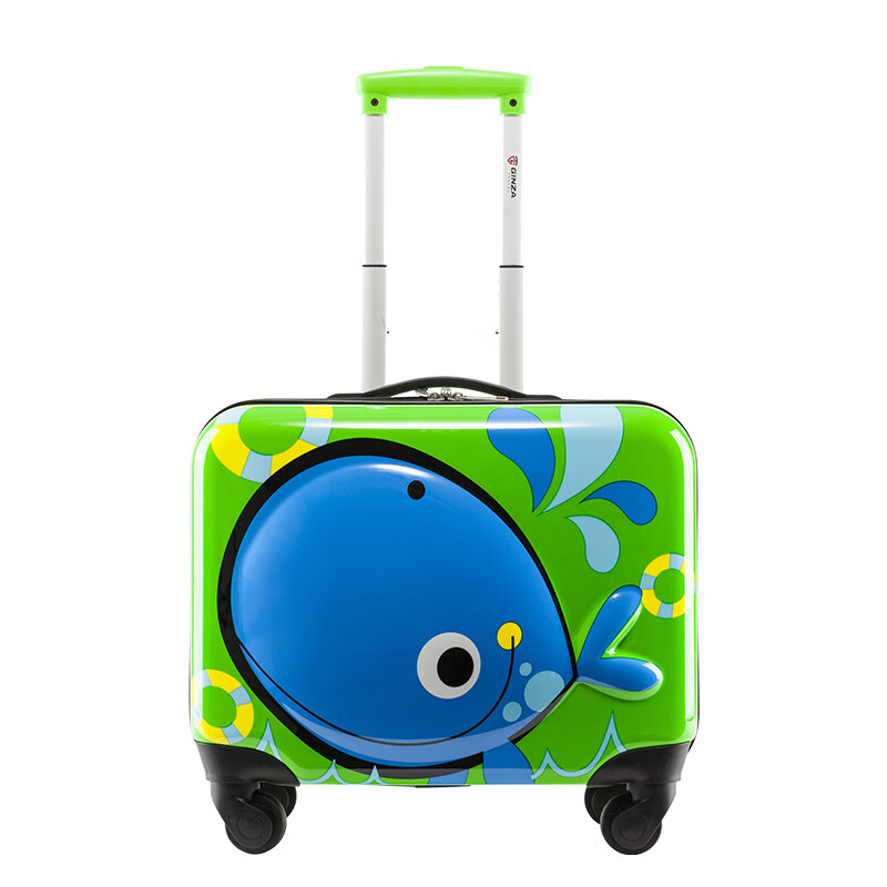 银座（GNZA）L-1505-1 儿童拉杆箱万向轮 3D可爱旅行箱 学生登机箱18英寸绿色