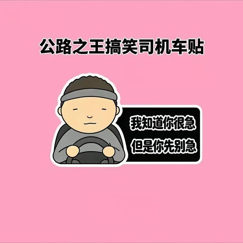 磁贴公路Allyollyo汽车贴纸新手上路实习创意搞笑警示车贴纸 我知道你很急(20cm)磁吸款