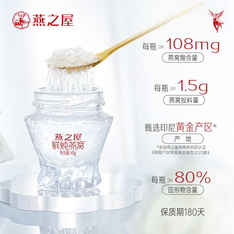 【中秋礼品】燕之屋鲜炖燕窝即食燕窝【燕窝投料1.5g】礼盒送礼长辈商务送礼礼盒装【鲜炖繁花礼盒】 40g*15瓶*2盒