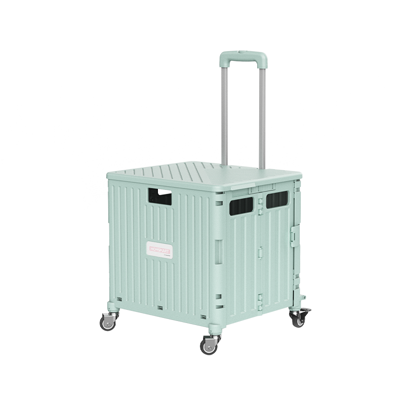 网易严选 买菜车购物车收纳车露营车 5秒可折叠可车载推车 移动购物推车手拉车购物车折叠拖车 8轮后轮爬坡轮65L-雅致白