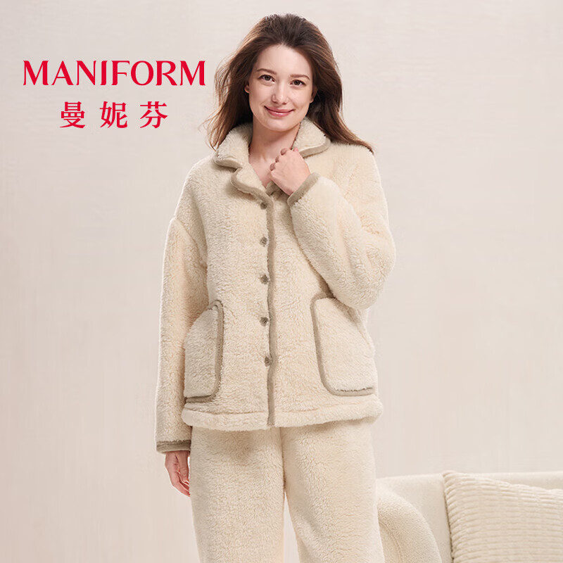 曼妮芬羊羔舒棉绒情侣家居服套装 149.5元 - 折送网