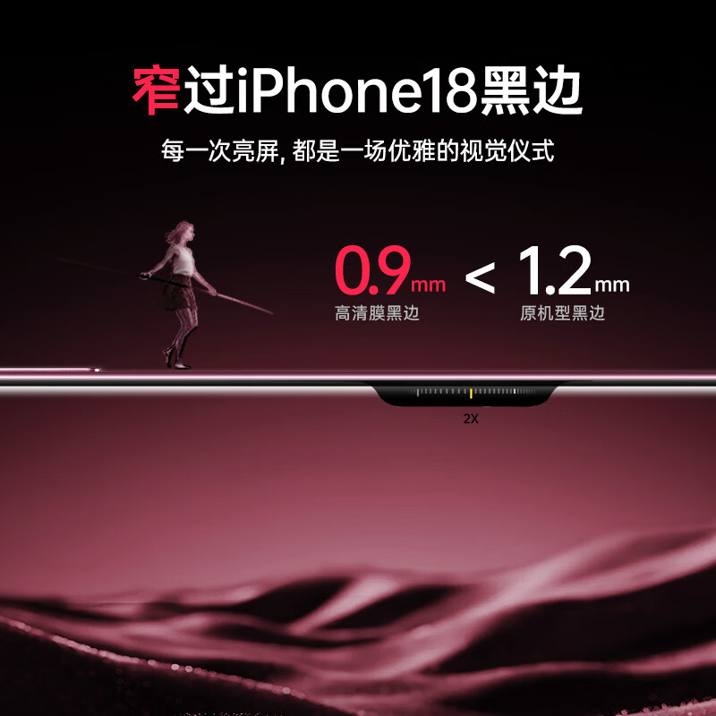 亿色【裸屏手感+抗反射】适用苹果18promax钢化膜iphone18pro防窥手机膜全屏覆盖高清镜头膜防摔抗指纹 【2片】原屏手感高清膜 iPhone 18 Pro Max专用