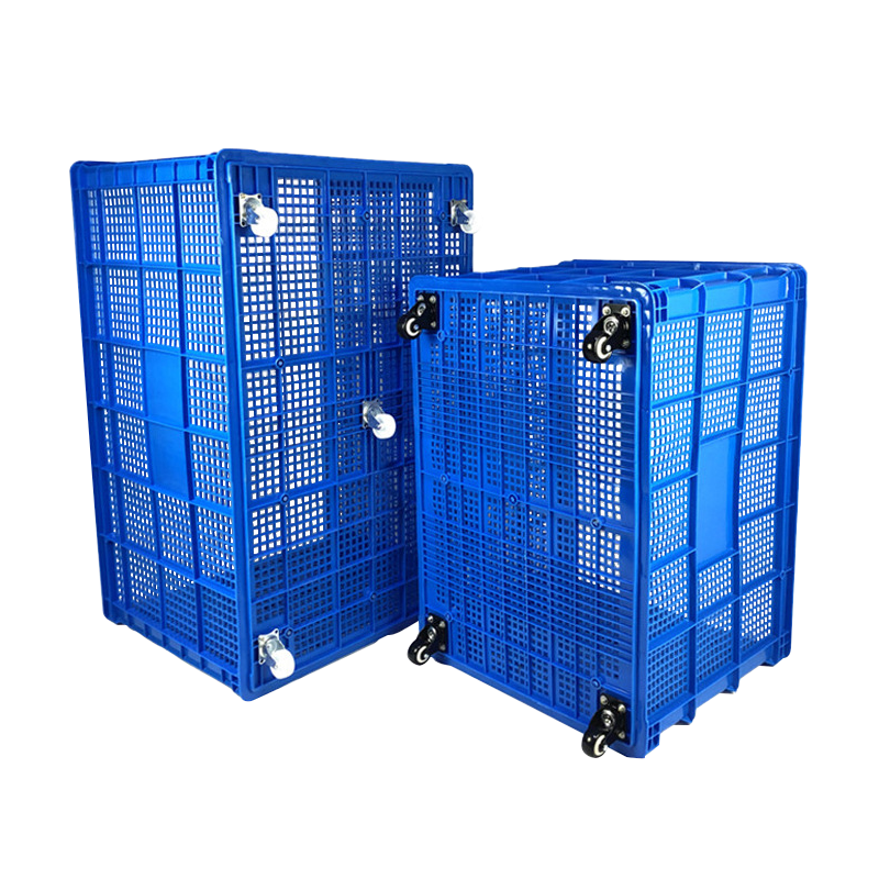 米奇特工  大號(hào)塑料筐 帶輪子長(zhǎng)方形周轉(zhuǎn)塑料框 運(yùn)輸筐服裝廠分類倉儲(chǔ)物流膠框 1米筐加5個(gè)剎車輪  綠色