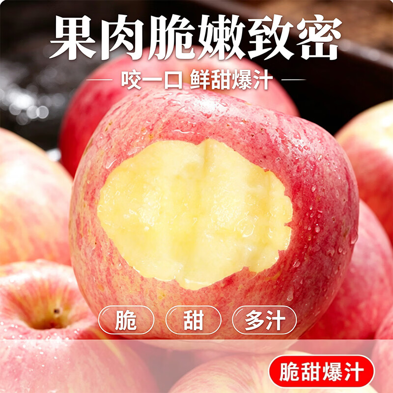 莎凰山西运城红富士苹果 新鲜水果当季现摘 脆甜多汁自然果香果园直发 净重4.5斤【果径75mm+】