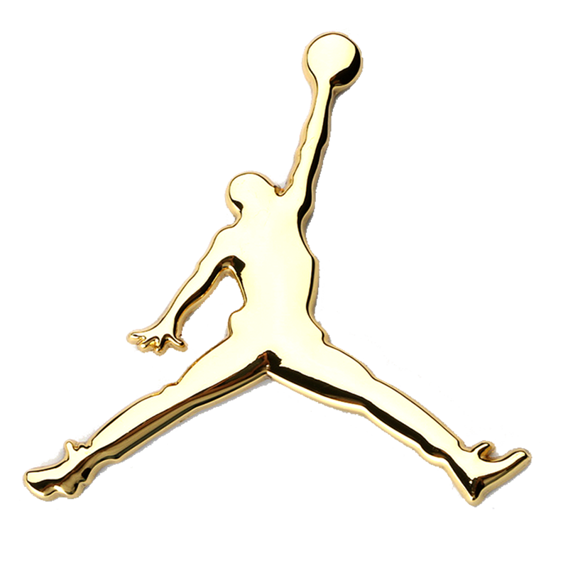 金属NBA乔丹飞人JORDAN车标个性装饰贴3D立体扣篮车贴汽车尾标贴 黑色-飞人扣蓝金属车贴