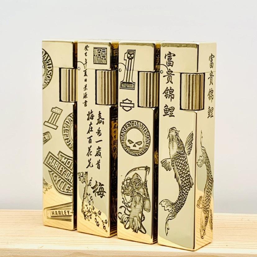 丘溯四方精雕打火机男潮流个性砂轮防风火机 【JD】叶子