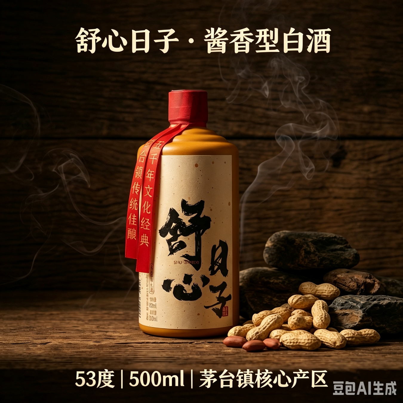 舒心 贵州茅台镇白酒 53度酱香型白酒 舒心日子 大曲坤沙纯口粮食酿造 53度 500mL 1瓶 单瓶装