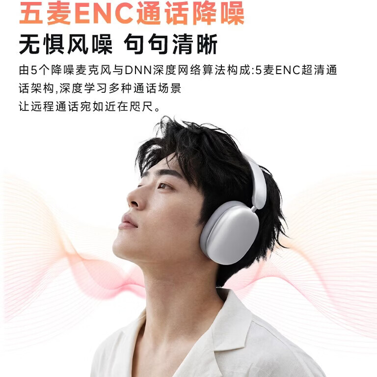 飞尼森Y01 PRO【S级独立降噪丨双金标音质】头戴式降噪耳机超长续航游戏低延迟学生党考研通勤久戴舒适 标准银【独立降噪+双金标+LDAC】