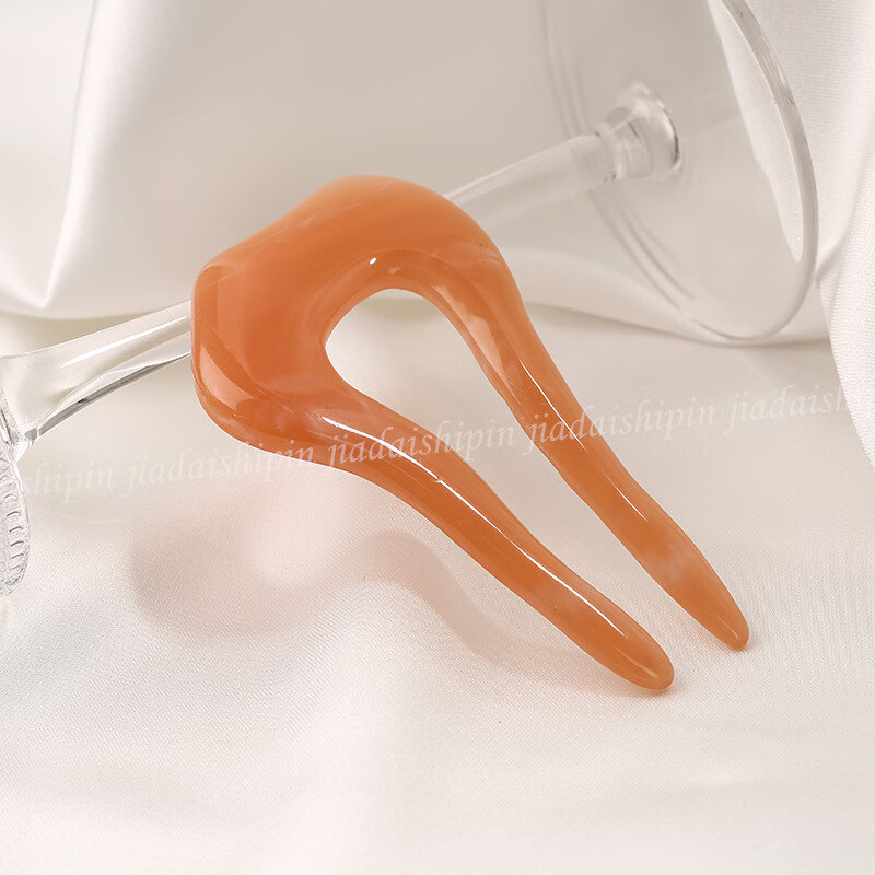 气质时尚个性韩版日系小清新粉彩大理石云石晕染感发叉饰品U形新 1