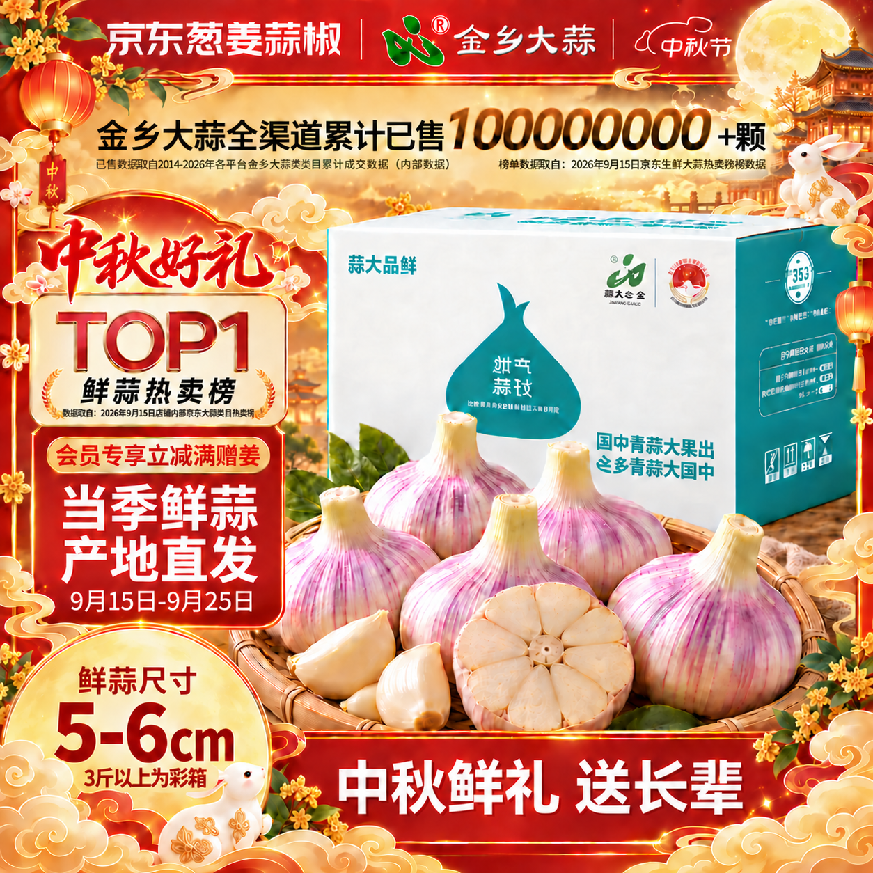 金乡鲜大蒜含箱净重2kg 5-6cm颗 14.8元 - 清风线报
