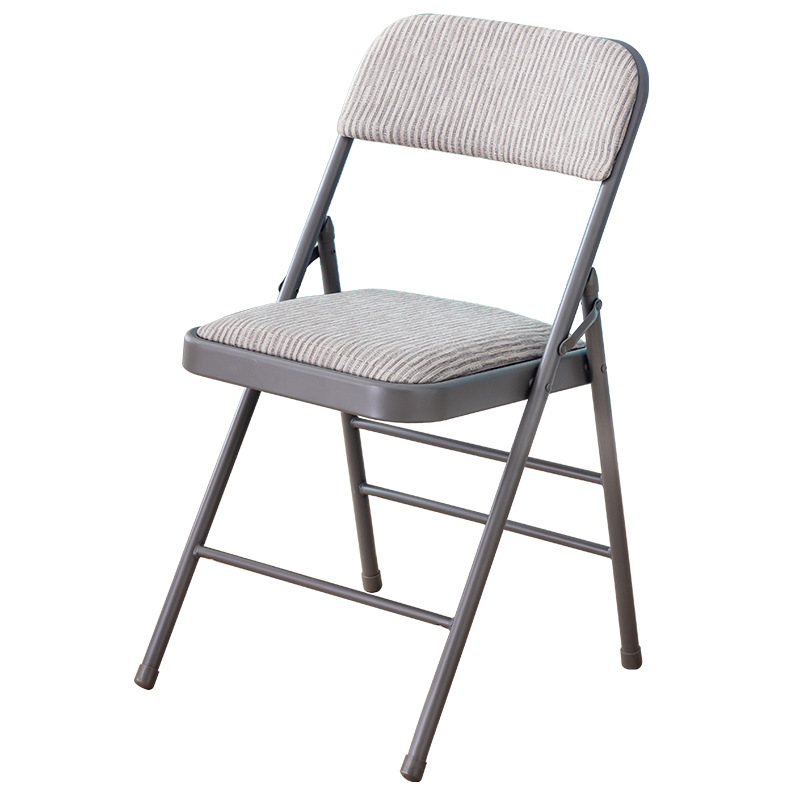宜瑞思  椅子靠背椅 简易折叠椅办公家用培训会议座椅 麻将椅子休闲椅 双层棉麻条纹布
