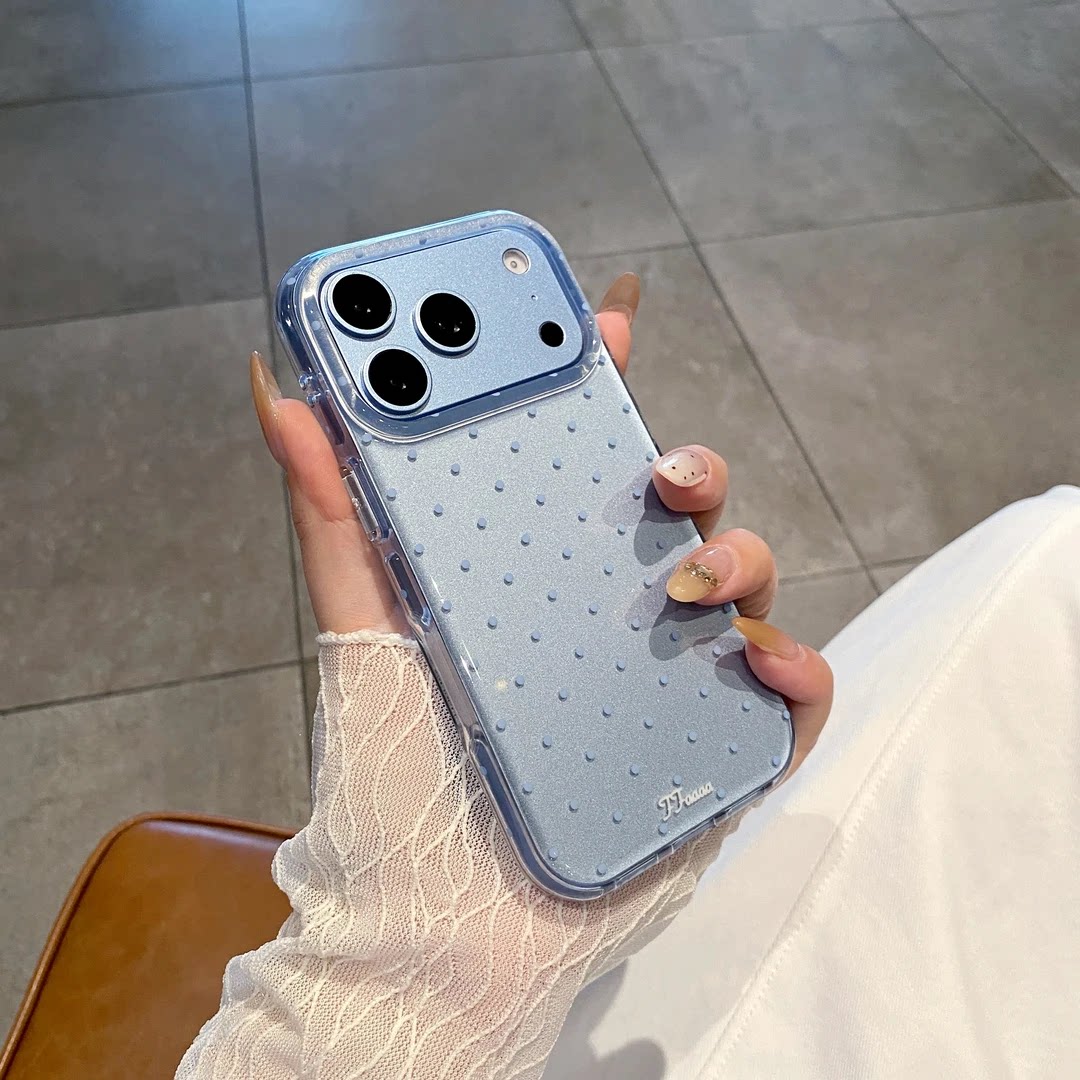 优思顿适用苹果18promax手机壳新款iphone18pro全包18简约波点17韩系ins风高级感16双层超手机壳防摔全包 【粉色】大孔满屏小波点 iPhone18promax