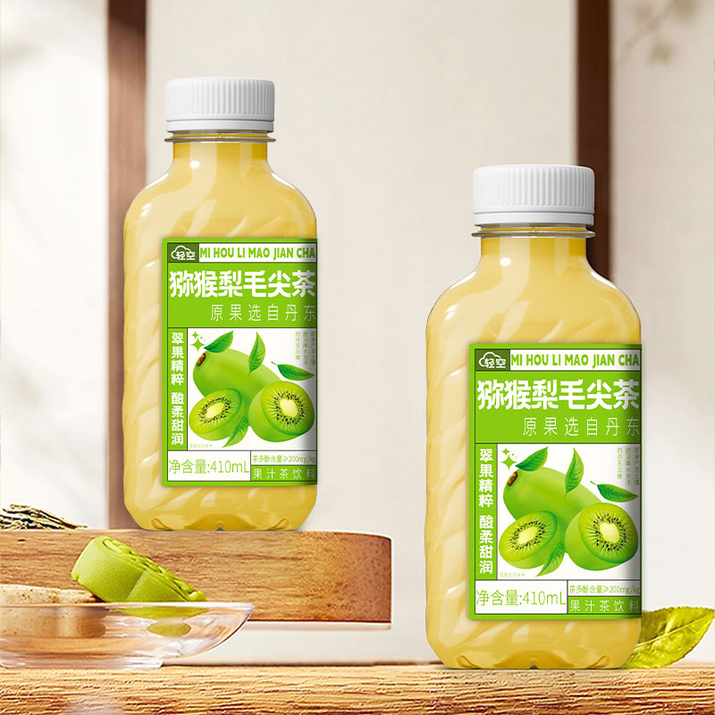轻空猕猴梨毛尖茶果汁茶饮料410ml 18瓶整箱 果汁含量20%临期 18瓶