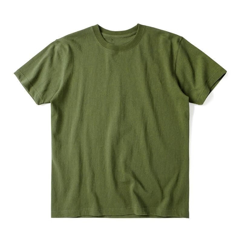 页超军事风男装夏季220g美国大兵绿橄榄短袖t恤素色体恤学生女基础款