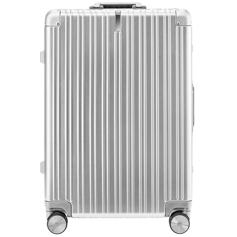 90分PC旅行箱轻质铝框行李箱20英寸防刮商旅两用拉杆箱登机箱太空银