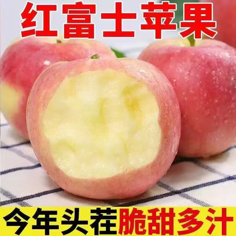 东鲜丰陕西红富士苹果新鲜膜袋苹果现摘现发水果整箱 红富士苹果净重4.5斤【单果70-80mm】