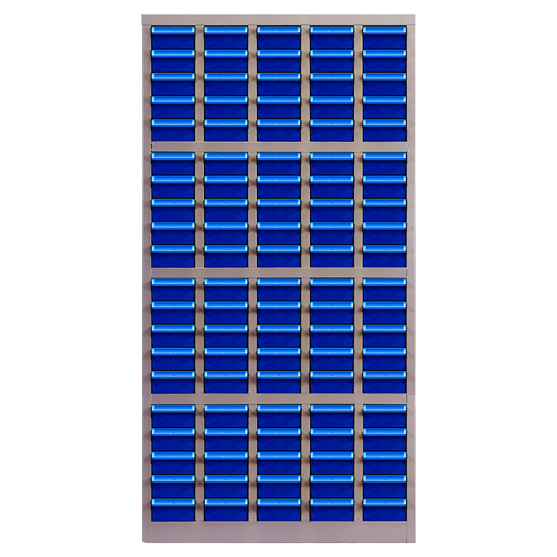钱柜 零件柜 矮柜储物柜抽屉柜工具柜车间元件整理柜收纳柜带锁 蓝色ABS内盒 100抽