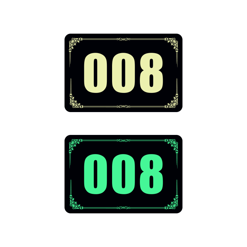 夜光桌号牌荧光数字号码贴亚克力酒吧座位牌电影院发光座位号定制校铆