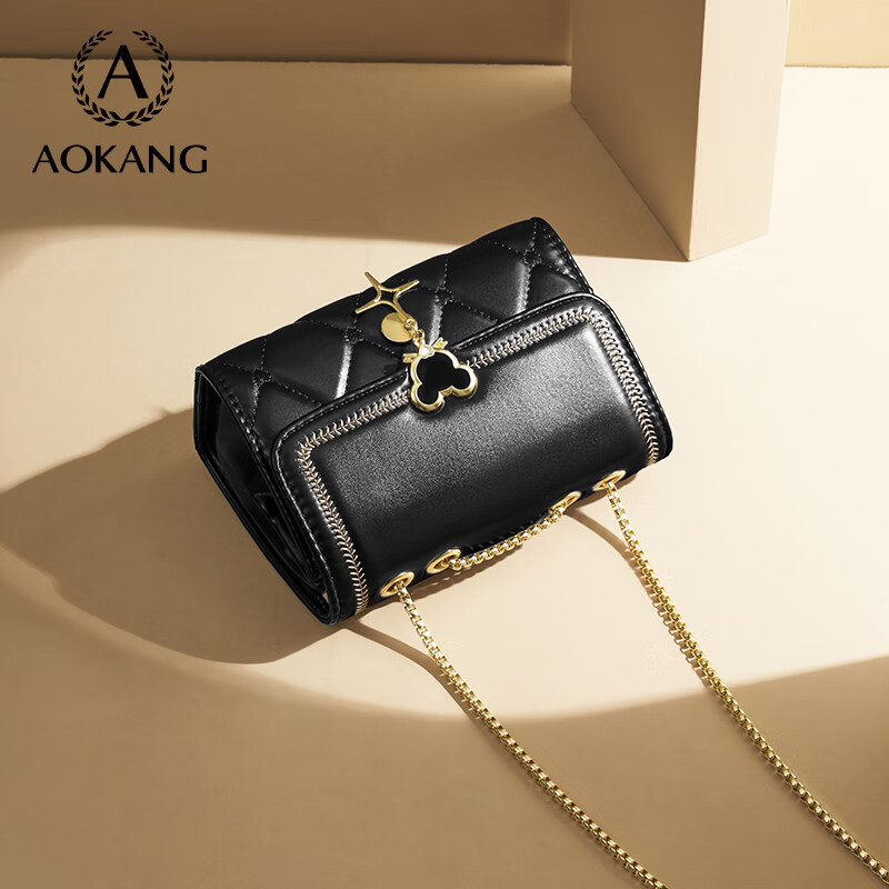 奥康(Aokang)包包女包托特单肩包经典复古斜挎包生日高级感生日礼物送妈妈女友 BG703561-深邃黑