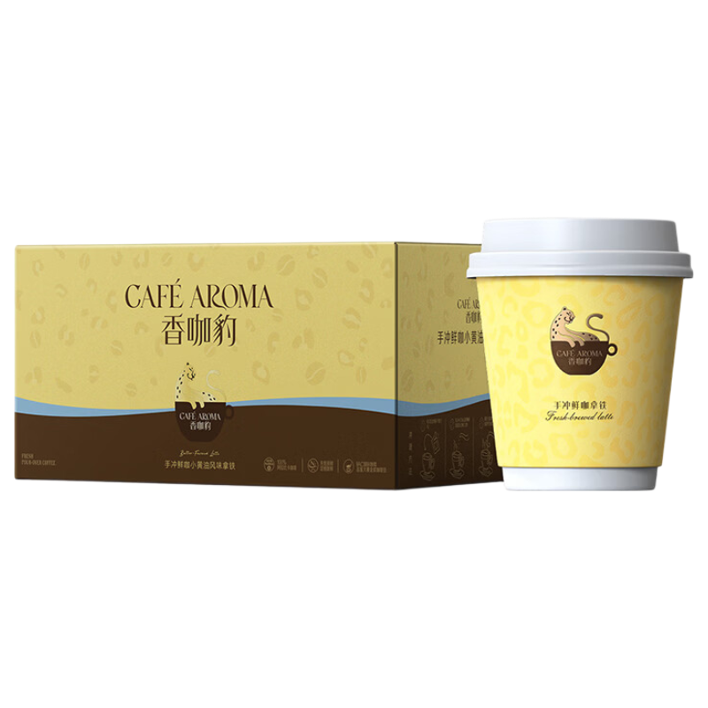香飘飘【双11抢先购】香咖豹手冲小黄油风味拿铁6杯礼盒450g 挂耳咖啡