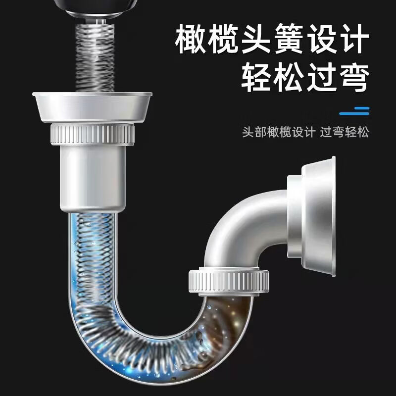 下水道疏通神器马桶厕所厨房管道堵塞家用电动工具专用 锂电钻免插电【10米套装】送进给器+连接轴