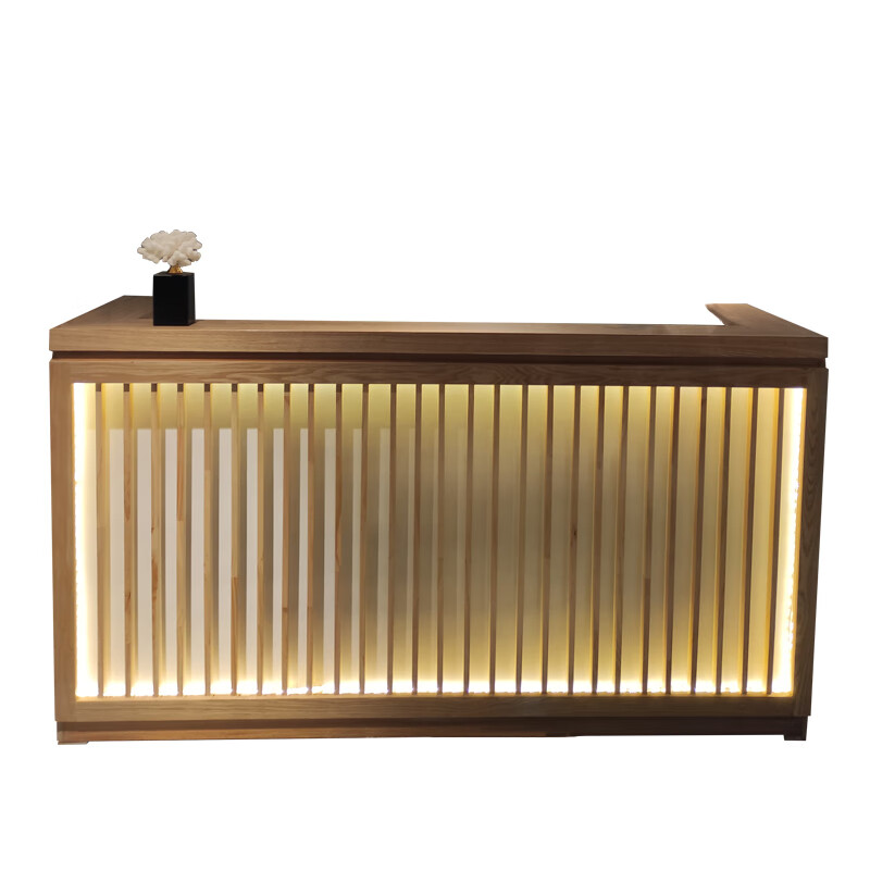 禧厢苑新中式足疗美容院接待台养生馆理发店前台日式吧台茶楼餐厅收银