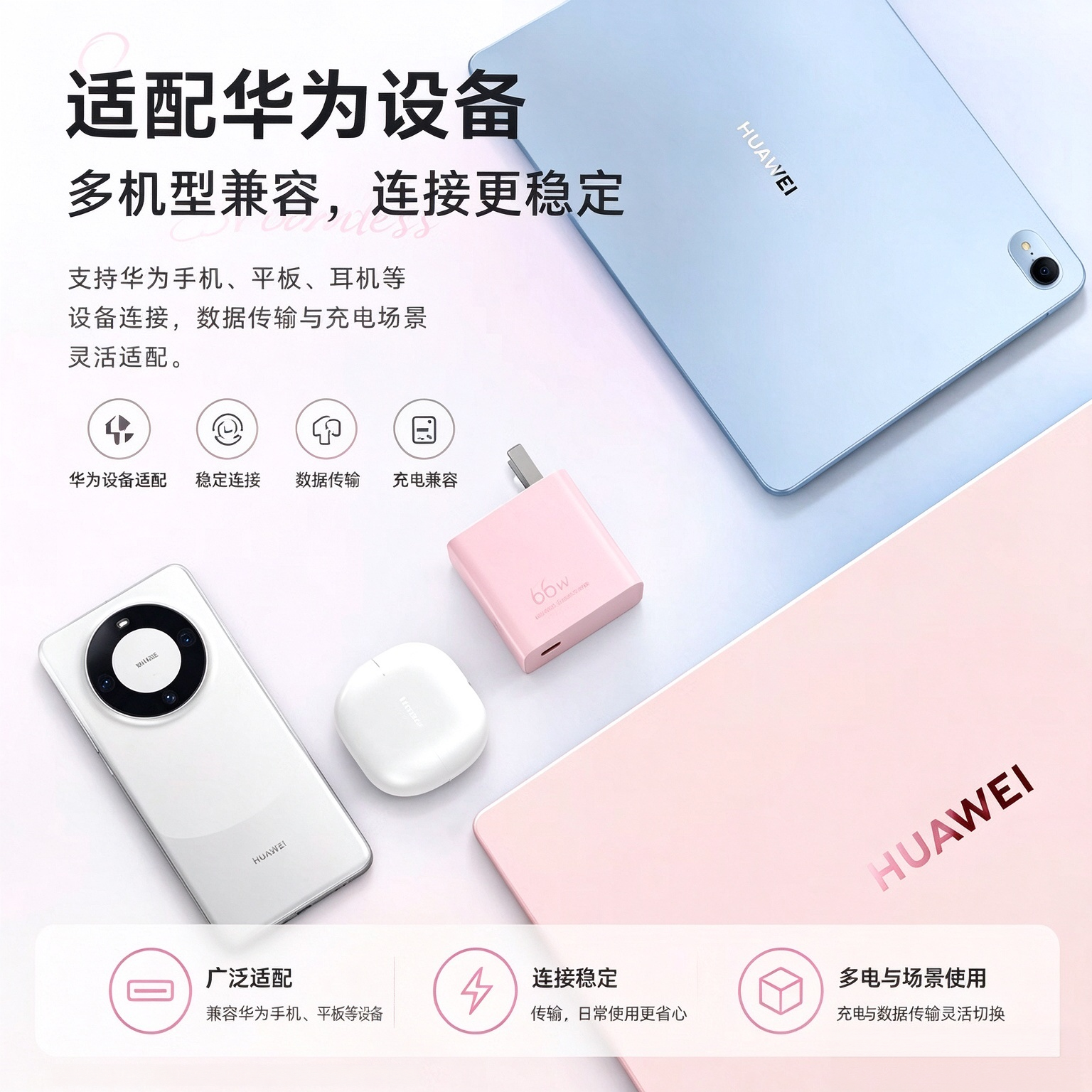 适配华为/荣耀兼容66W/88W/100W/120W超级快充6A数据线 1米 /1.5米/2米规格可选 适配华为 6A 快充数据线-1.5米