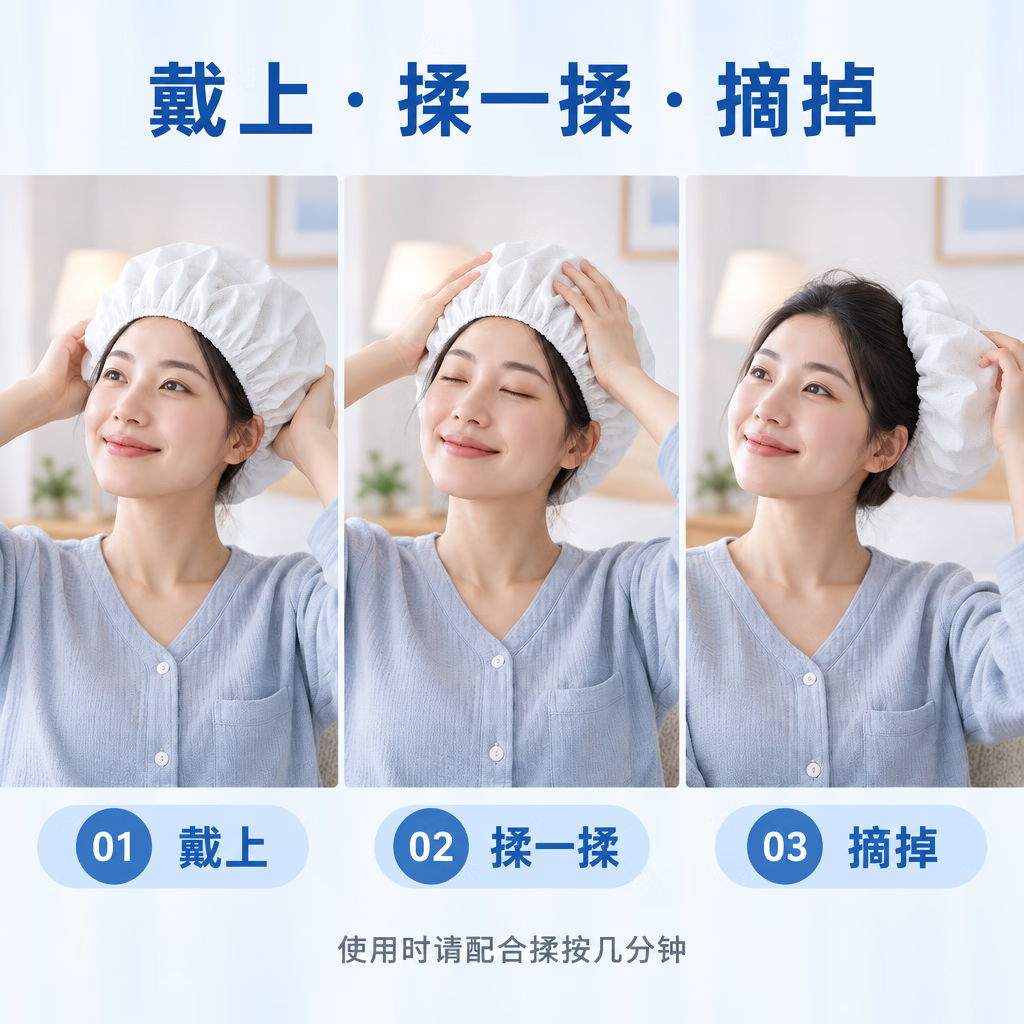 美迪迦湿巾免水洗发帽一次性洗头神器孕妇坐月子懒人卧床免水洗洗头湿巾 囤货装（12盒/包）