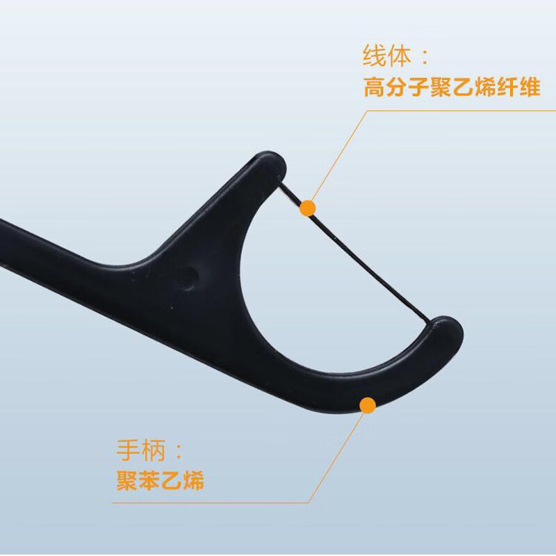 健高弹力牙线棒超细滑成人牙签便携经典强韧剔牙清洁牙垢家庭装 竹炭高弹力桶装牙线200支