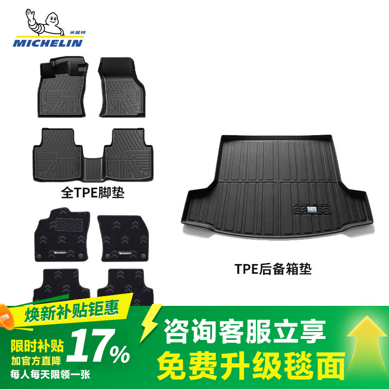 米其林(MICHELIN)别克君越脚垫别克至境e7汽车脚垫昂科威plus威朗pro/E4E5脚垫配件 别克至境e7【26-至今】双层脚垫+后备箱垫