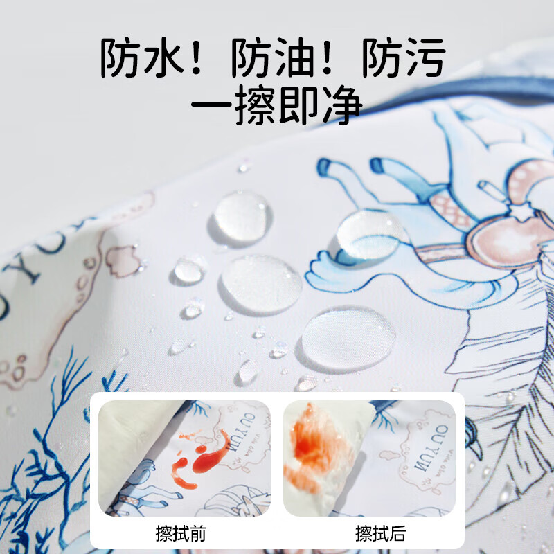 欧孕宝宝吃饭围兜婴儿辅食罩衣夏季薄款专用防水罩衣儿童饭兜围嘴 【轻松佩戴 四季可穿】星际熊猫 均码 【建议3个月-3岁】