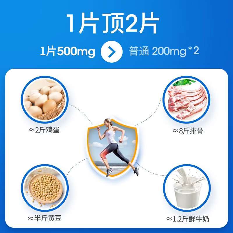 哈药新盖中盖牌高钙片 碳酸钙维生素D3咀嚼片 老人钙腰补钙骨质腿抽筋 110片*2瓶