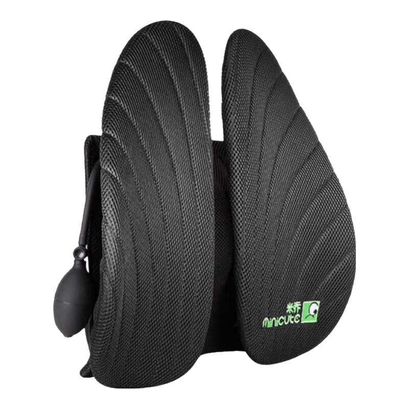 米喬人體工學(xué)腰靠腰墊辦公室汽車學(xué)生椅子靠墊久坐呵護(hù)腰托腰椎靠背墊 腰酸人群推薦?氣囊減壓款|黑色