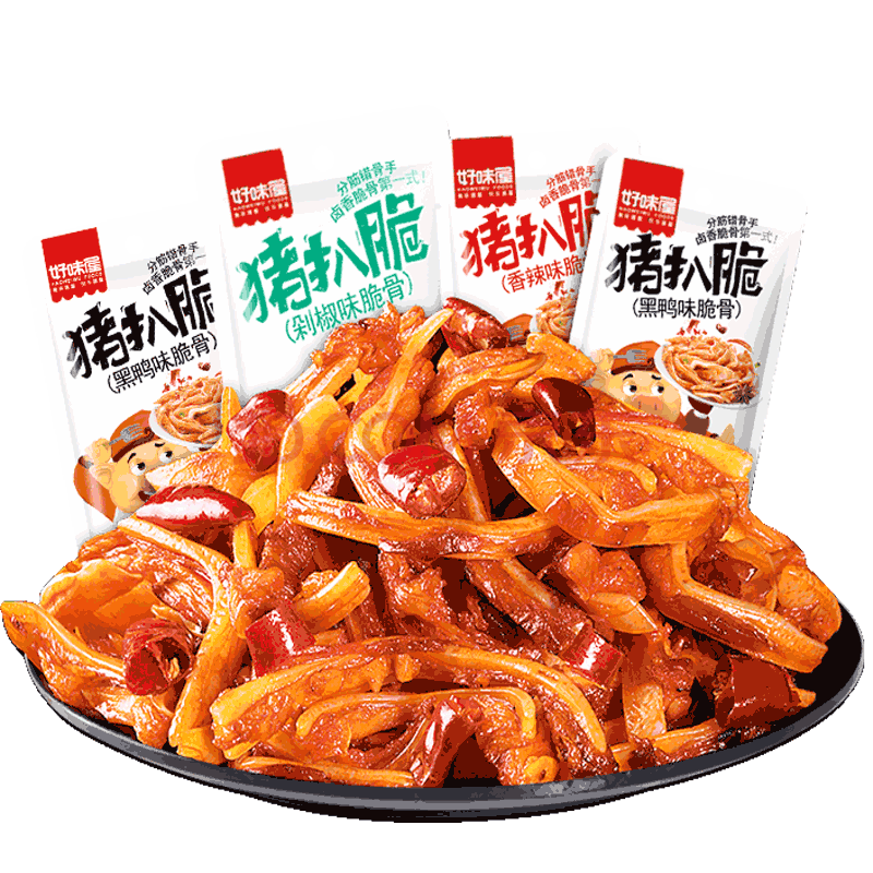 好味屋猪扒脆香辣猪脆骨零食熟食脆骨肉类解馋小吃 混合味20包