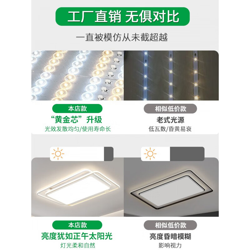 欧普照明(OPPLE)中山灯具客厅灯全屋套餐组合led吸顶灯现代简约大气主灯2026新款 客厅110*70CM三色变光150瓦