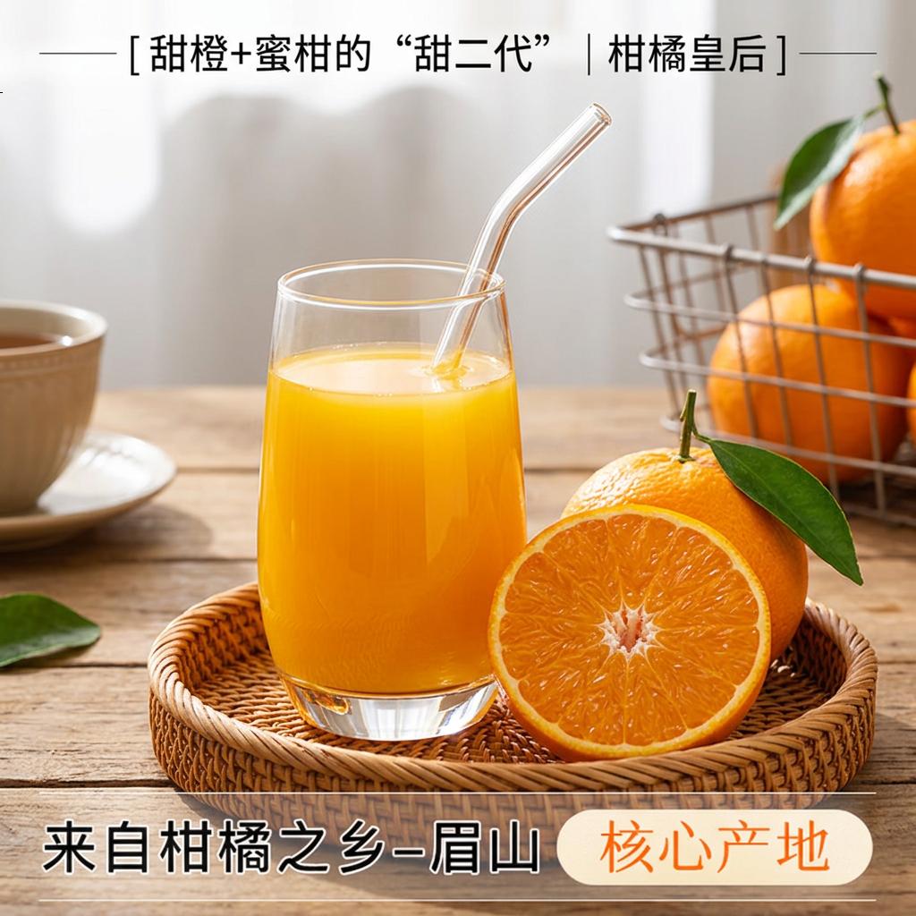 涨金正宗四川爱媛果冻橙柑橘子新鲜水果生鲜果冻橙酸甜口生鲜整箱A 带箱7.5-8斤单果110g+——净重7-7.5斤