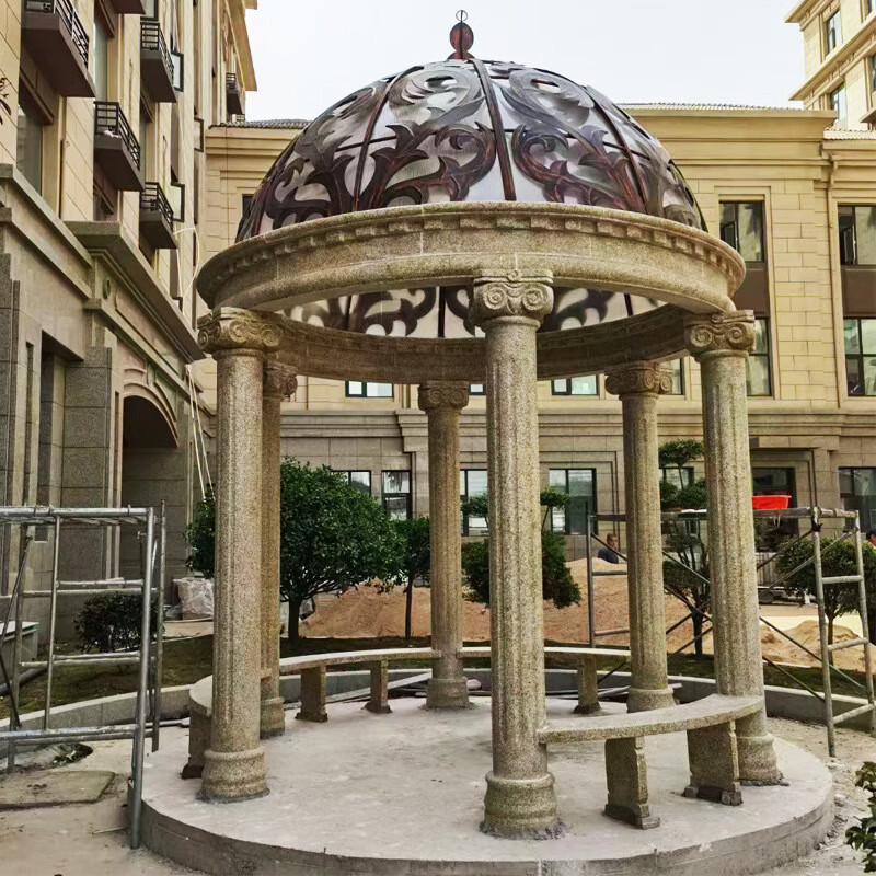 瀛乐 石凉亭花岗岩欧式凉亭大理石亭子别墅庭院小区园林景观雕塑厂家