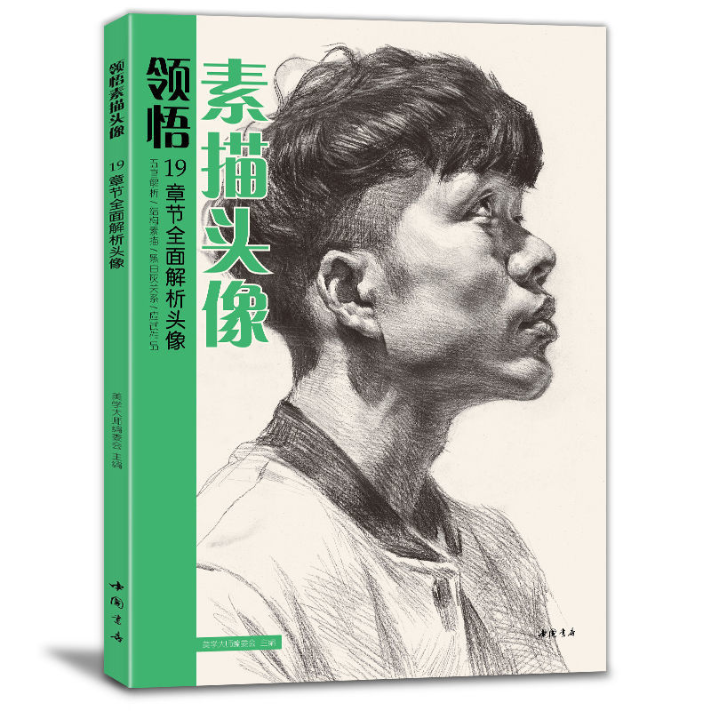 全解素描头像人物临摹书结构深写生照片范本高考联考大8开教程材 领悟