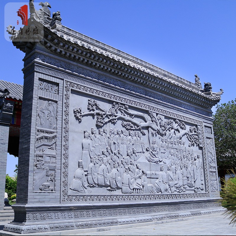 文化砖青砖仿古砖 四合院庭院围墙水泥墙中式徽派室外瓦片瓦檐下装饰