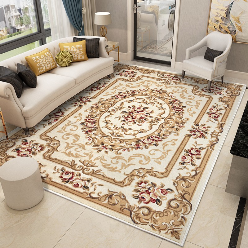 绅士狗 加厚高密欧式经典地毯 客厅茶几毯 卧室满铺床边毯 MXB03W驼色 1.6米*2.3米