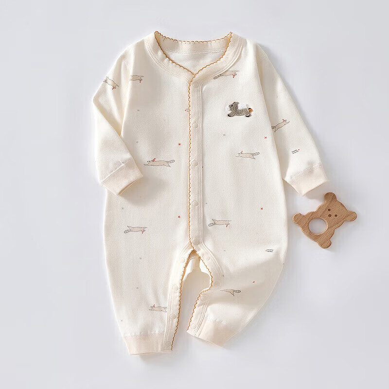 贝肽斯宝宝连体衣春季男女纯棉爬服新生婴幼儿衣服哈衣 小小马 66cm