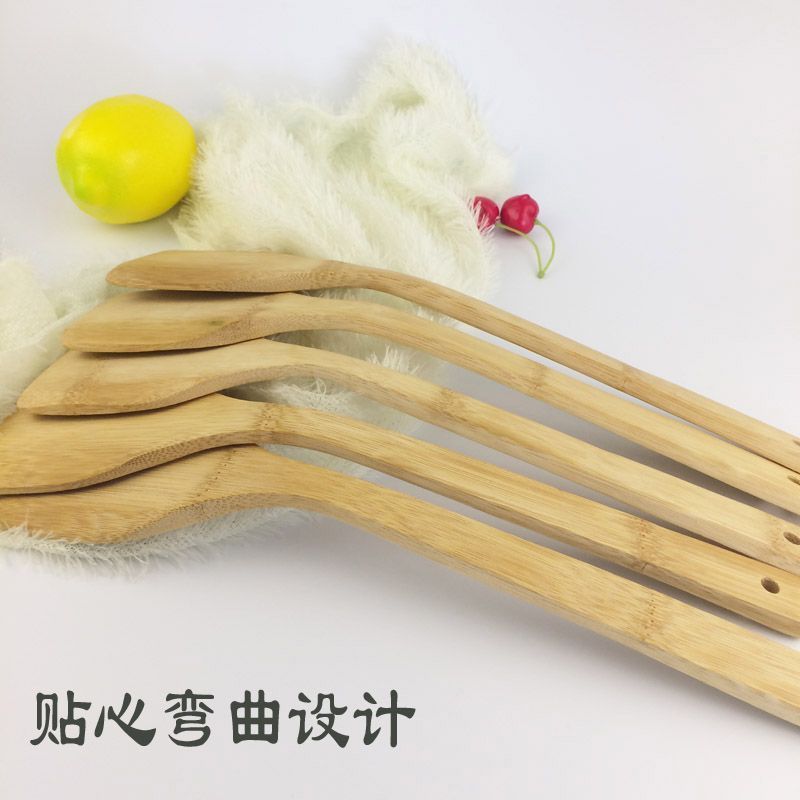 CRHMMFLF竹铲子竹煎铲竹饭勺硅胶炒勺套装竹锅铲不粘锅厨具炒菜铲不伤锅竹 直柄铲+斜口铲 六年老楠竹