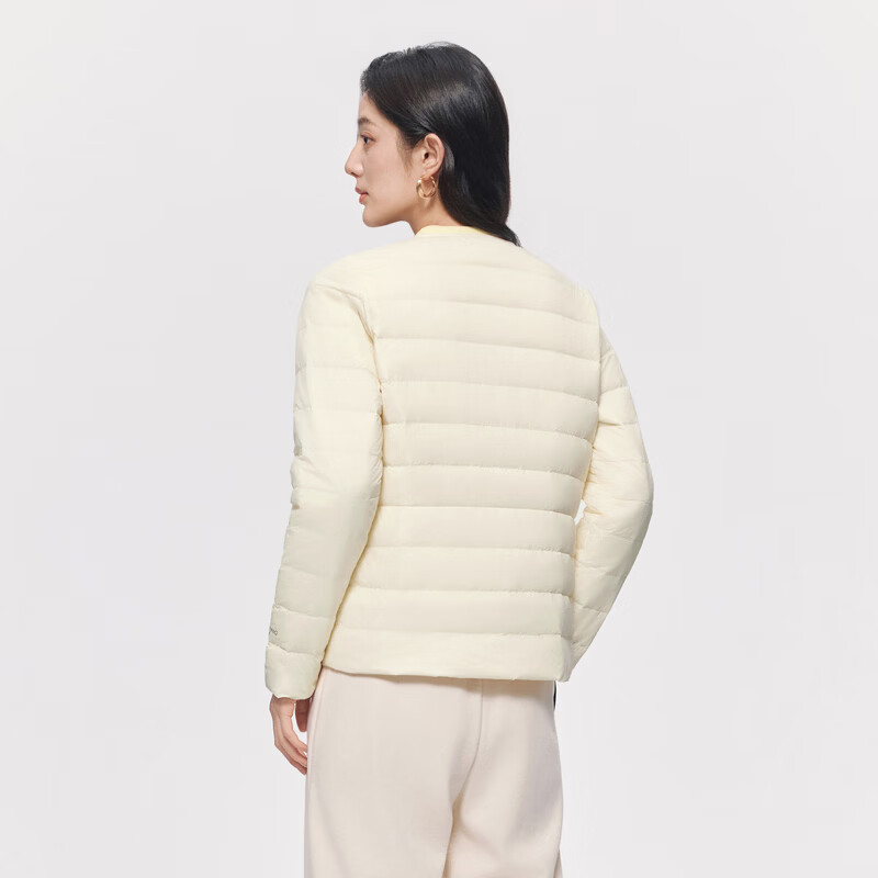 雪中飞女士羽绒服26新款轻薄保暖休闲舒适百搭通勤居家内搭外穿时尚 亚麻白|8K67 M 165/88A