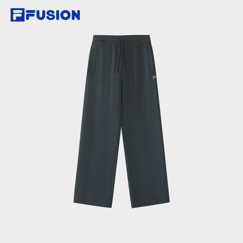 FILA FUSION斐乐潮牌针织长裤男2026冬季新款直筒休闲裤宽松裤子 礁岩灰-DY M 170/80A/M