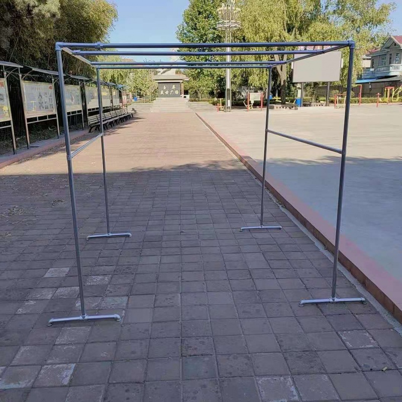 镀锌钢管水管晾衣架室外防风晒被架阳台双杆式凉衣架爬藤架遮阳棚 长